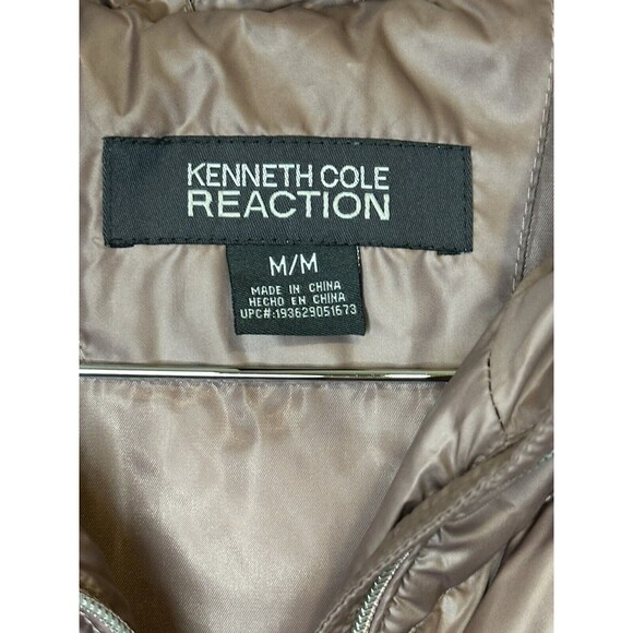 Kenneth Cole Reaction Women's size M Quilted Cinched Waist Puffer Coat Hooded - Picture 3 of 6